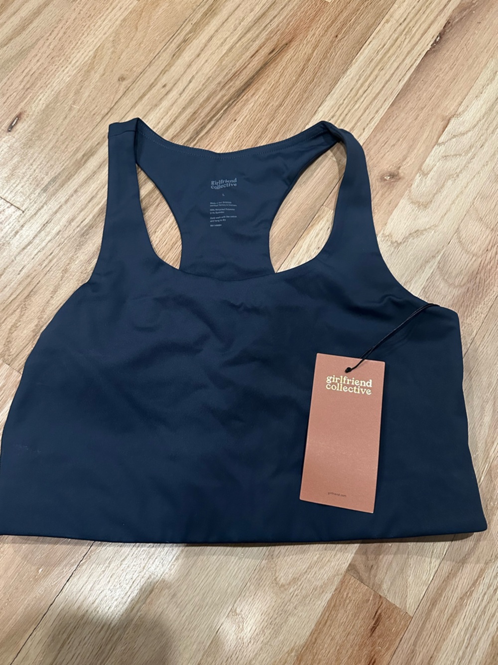 NWT Girlfriend Collective Navy Paloma Racerback Bra